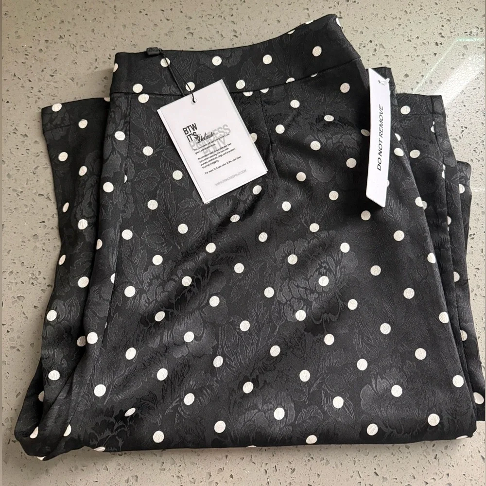 Black Polka Dot Women's Pants - Picture 1 of 2
